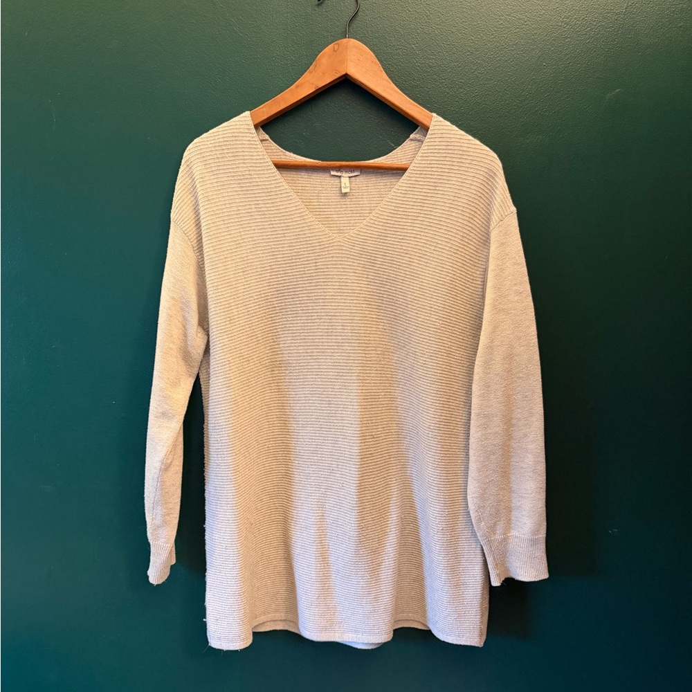 Ella Moss Cream V-Neck Sweater